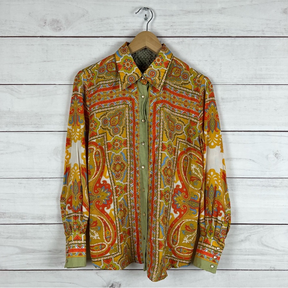 Robert Graham Silk Paisley Button Down Shirt Large